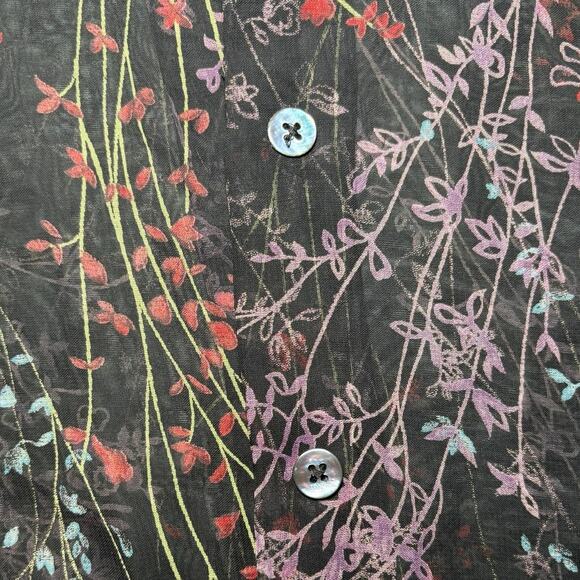 Vintage Carole Little Mesh Button Down Shirt Size 6 - Picture 6 of 7